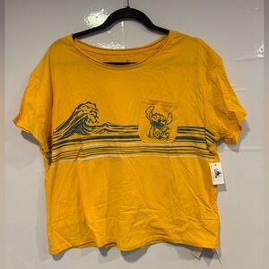 NWT Hawaiian‎ Disney stitch wave pocket yellow tee